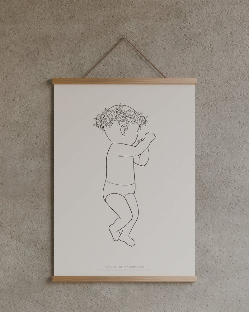 Profil med blöja, Pearl, Minimalistisk, med krans
