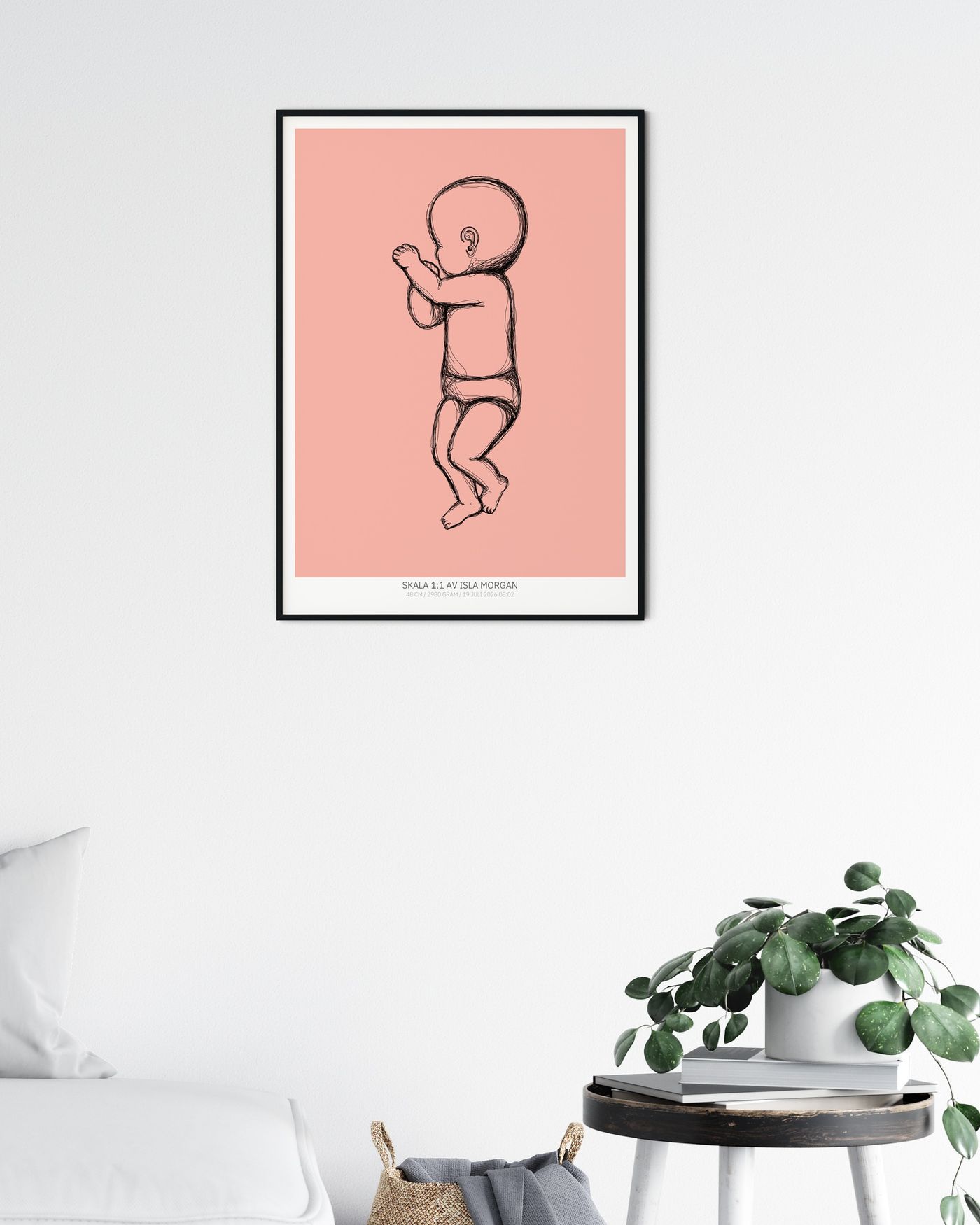 Birth poster – profile with diaper