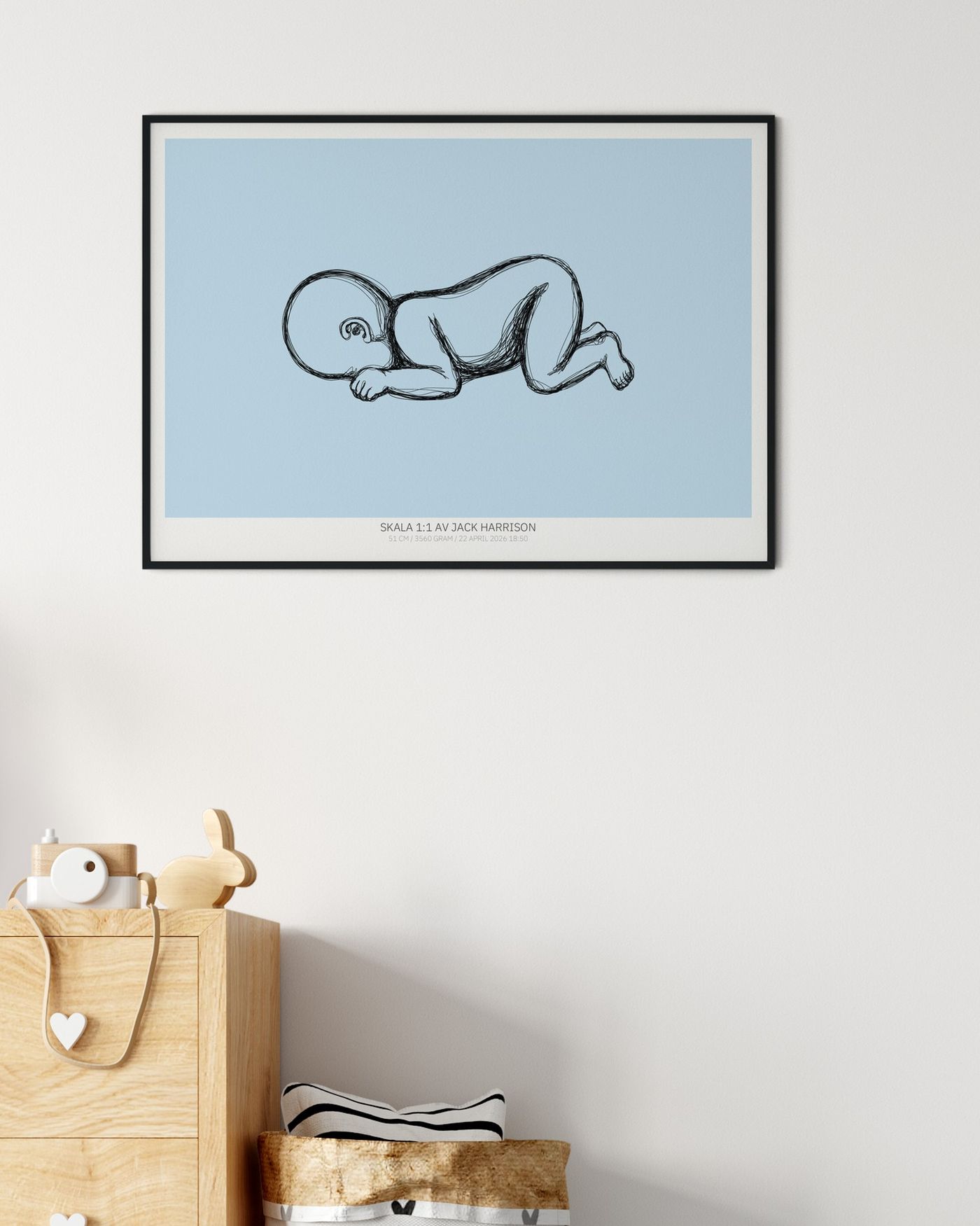 Birth poster – curled up