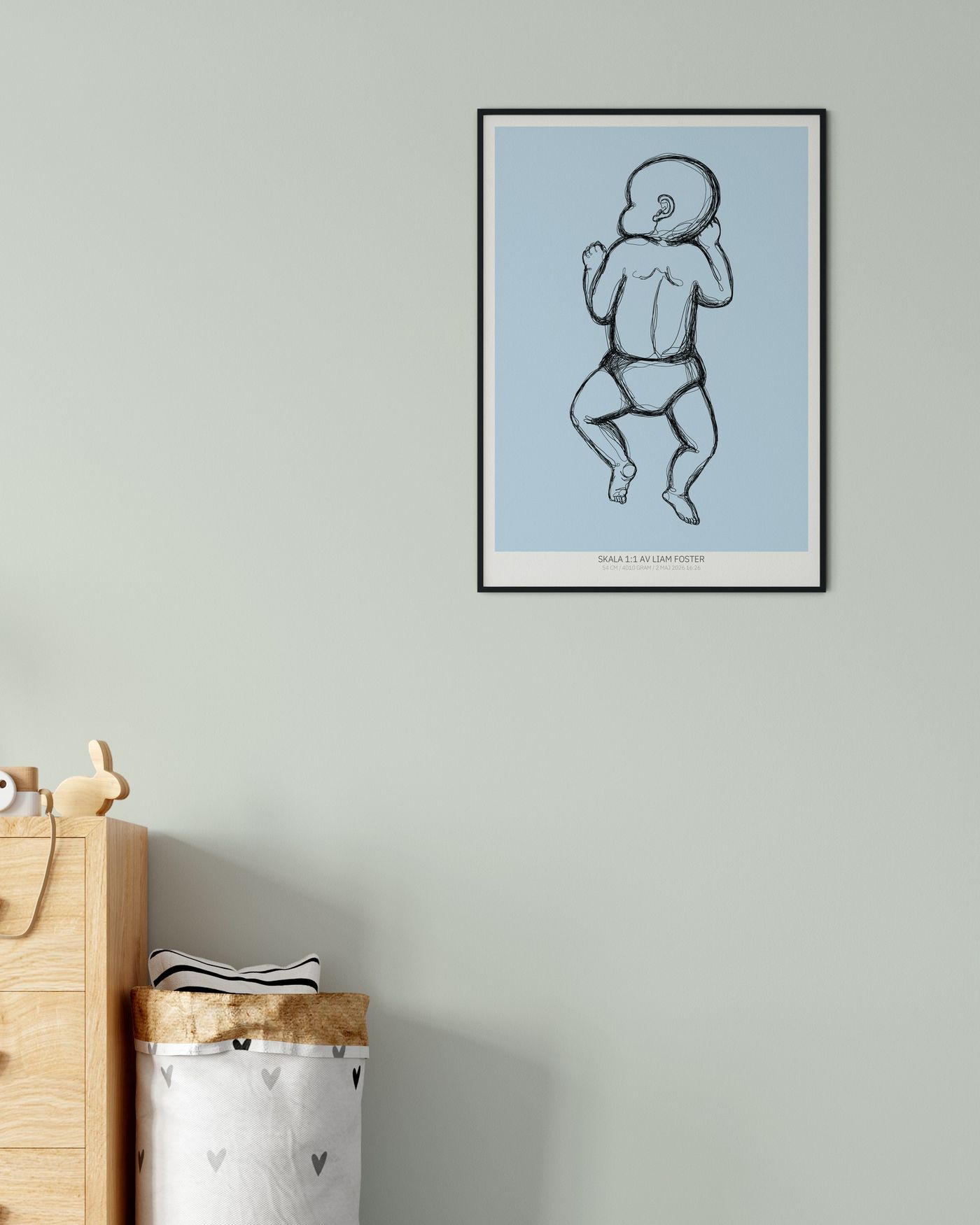 Birth poster – from behind with diaper